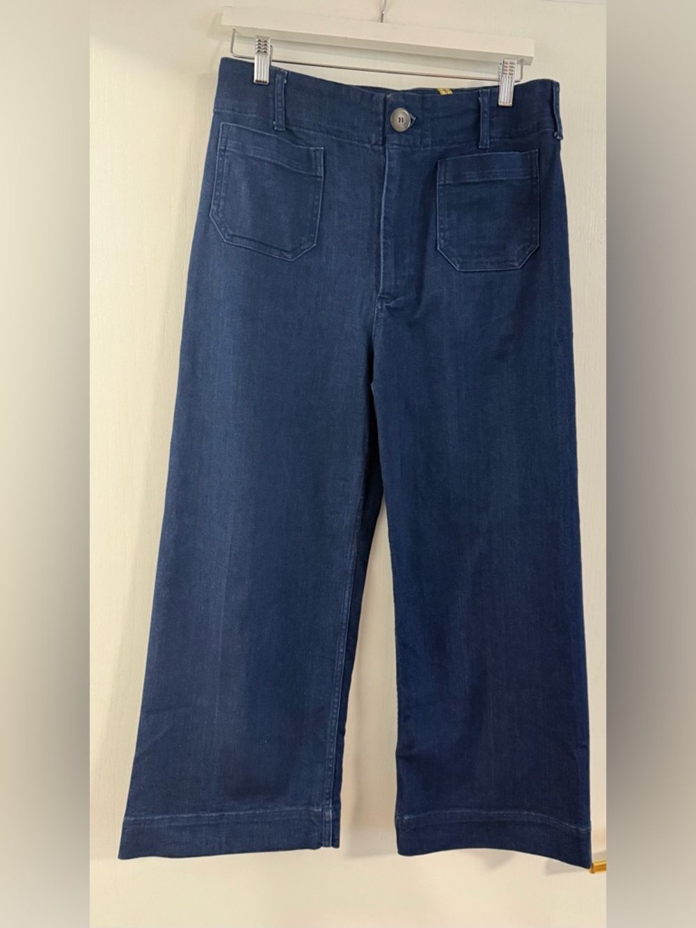 Anthopologie Maeve Colette high-rise Wide Leg Women’s Jeans Dark Blue size 31 - Picture 4 of 7